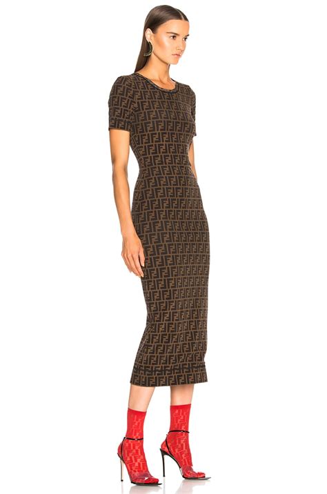 fendi logo print midi dress|fendi logo dress for women.